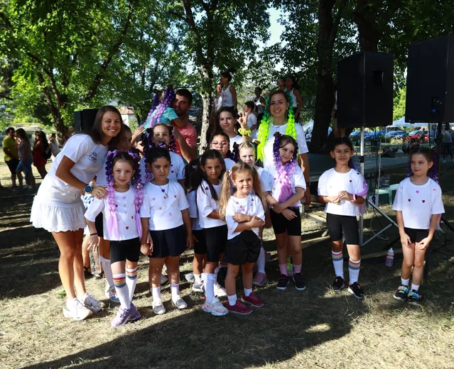 The girls of the majorette troupe before their performance